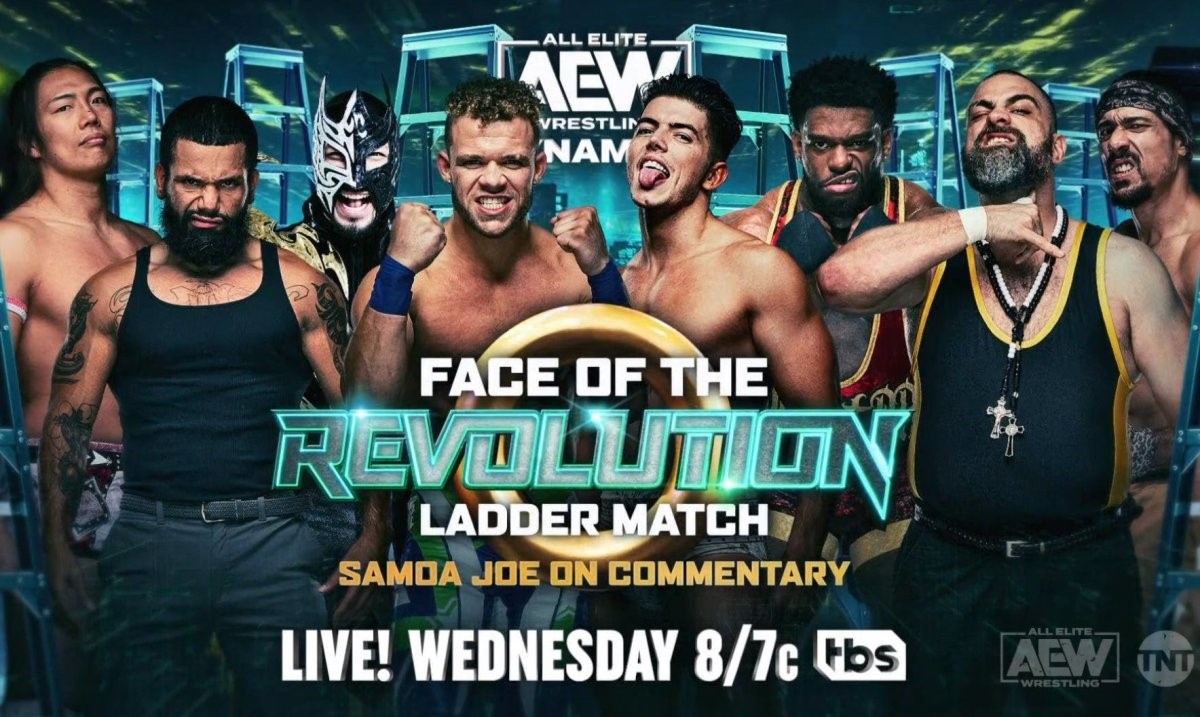 Who is Komander - Face of the Revolution ladder match graphic