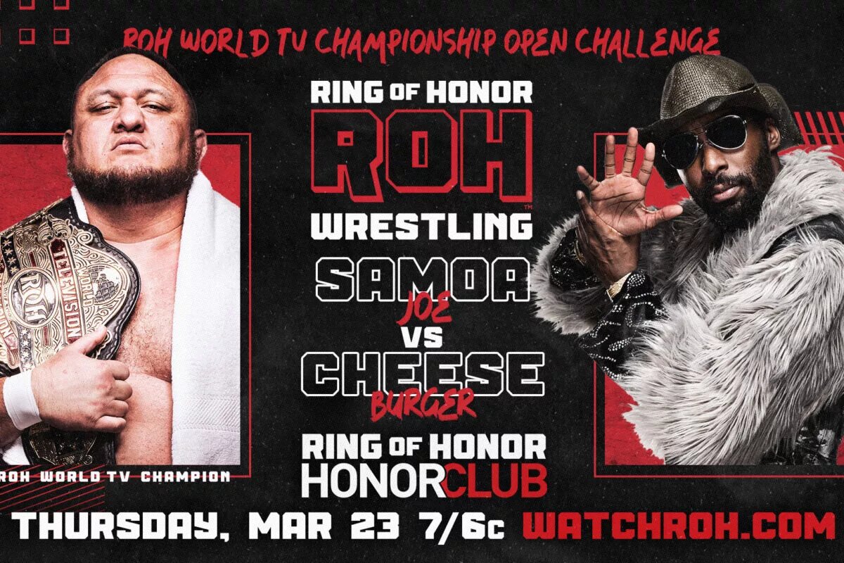 Ring of Honor TV - Samoa Joe vs Cheeseburger graphic