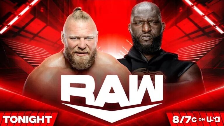 WWE Raw Tonight - Brock Lesnar vs Omos graphic