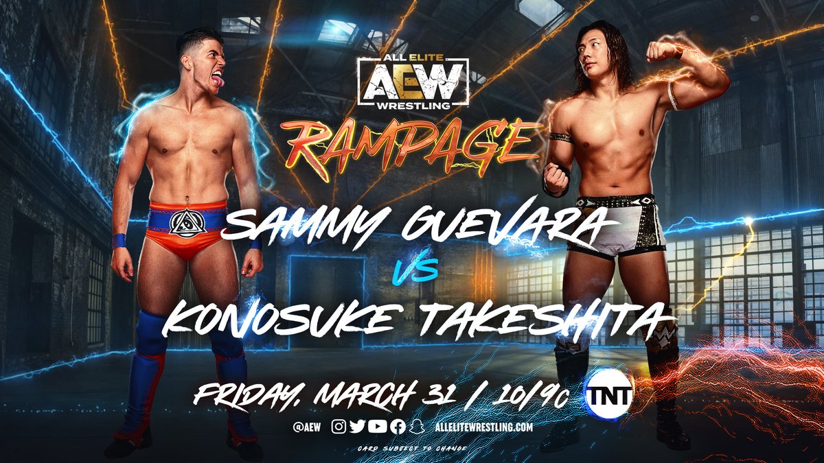 AEW rampage spoilers - Konosuke Takeshita vs Sammy Guevara graphic