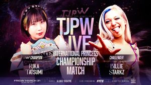 Billie Starkz interview - Starkz vs Rika Tatsumi International Princess Championship match graphic