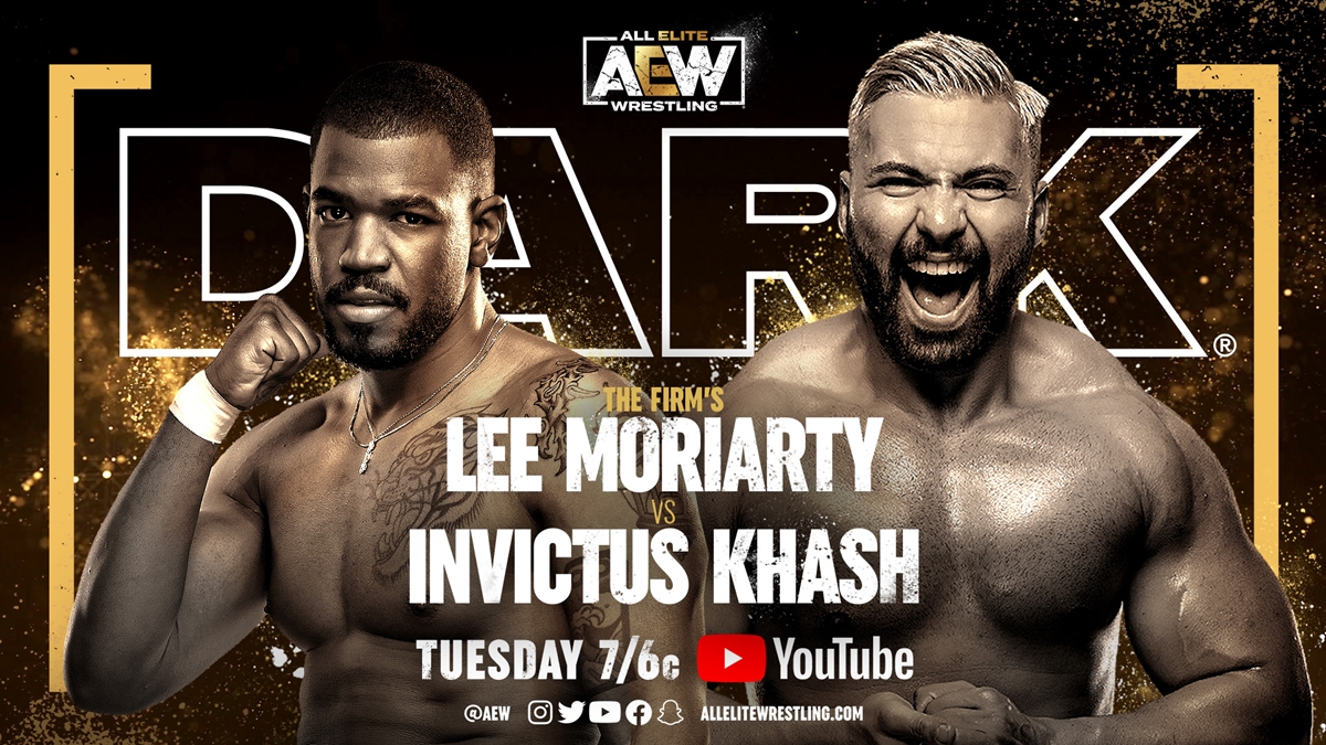 AEW Dark card - Lee Moriarty vs Invictus Khash graphic