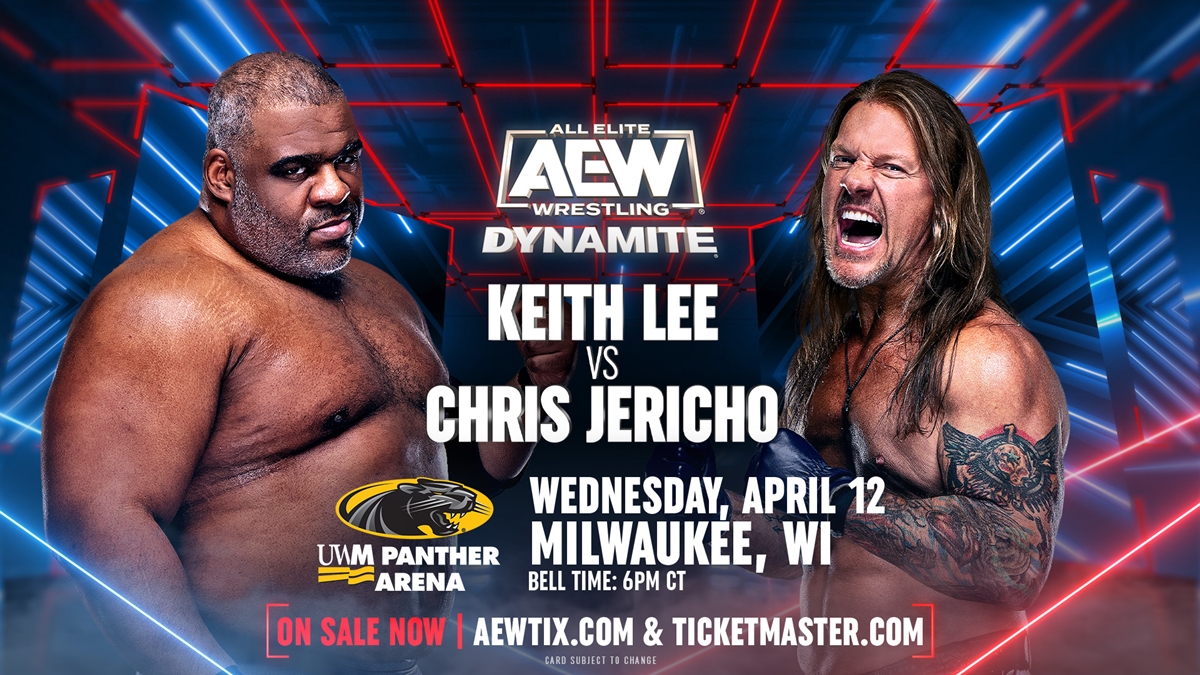 AEW Dynamite card - Keith Lee vs Chris Jericho graphic