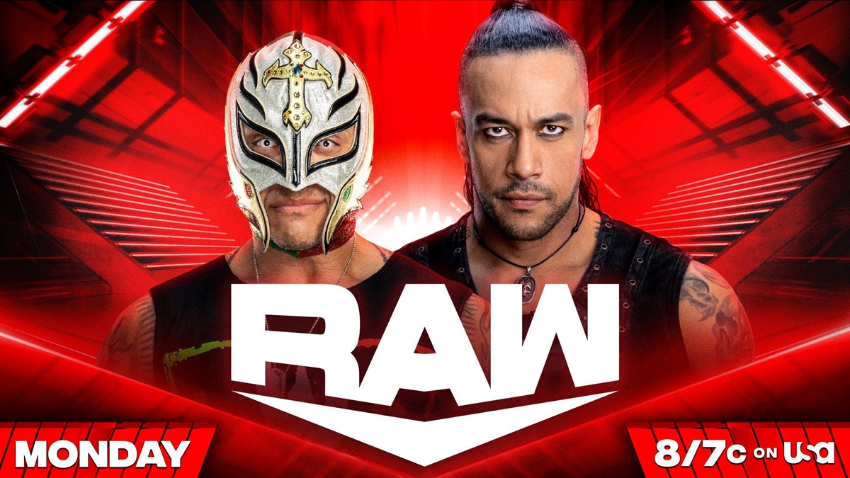 WWE Raw Tonight - Rey Mysterio vs Damian Priest graphic