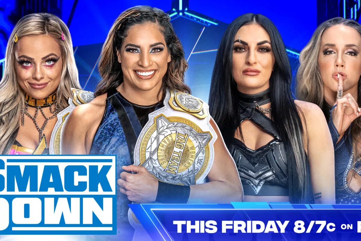 wwe smackdown title card - wwe women's tag team title match