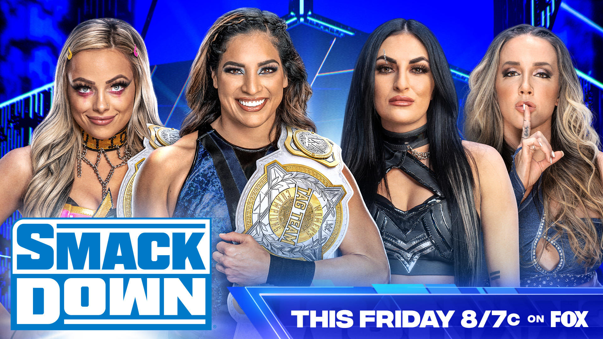 wwe smackdown title card - wwe women's tag team title match