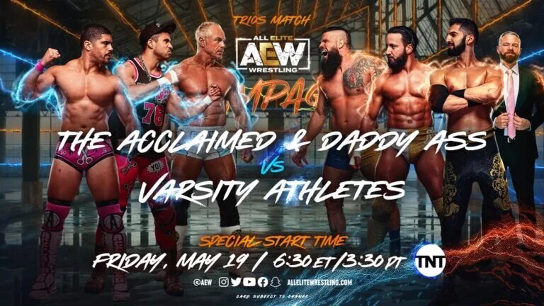 AEW Rampage Spoilers - Acclaimed vs Varsity Athletes graphic