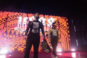 A photo of The Usos at a WWE live event.