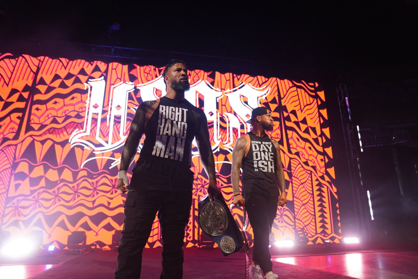 A photo of The Usos at a WWE live event.