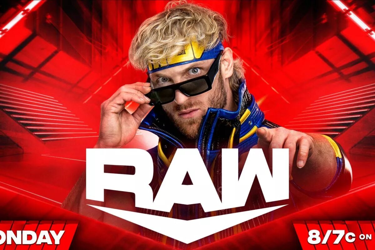 A graphic advertising Logan Paul's return to WWE Raw.