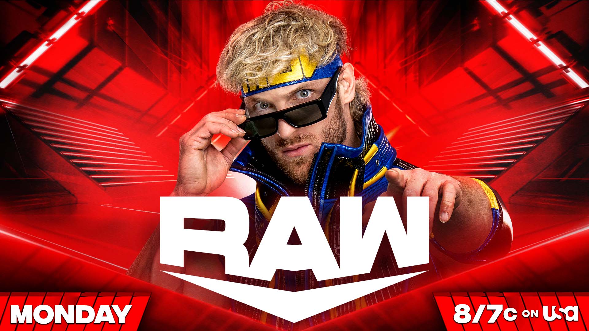 A graphic advertising Logan Paul's return to WWE Raw.