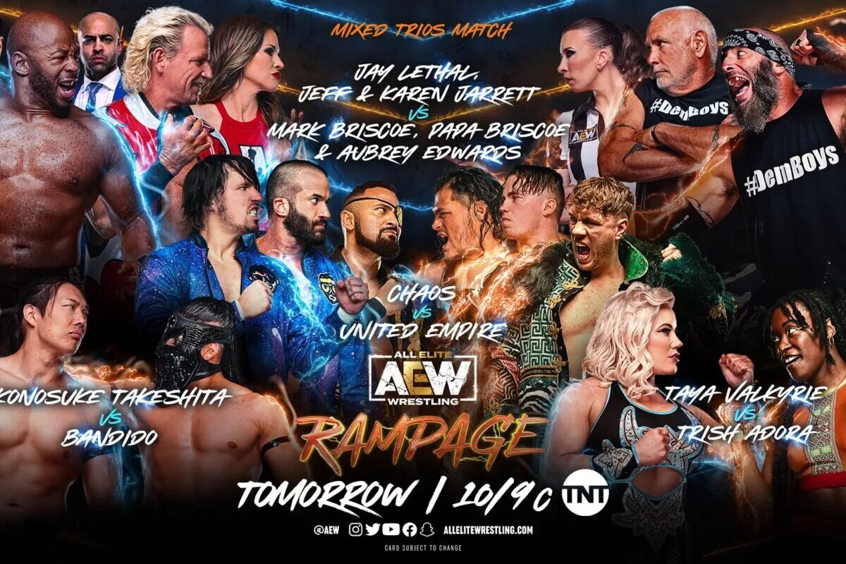 Match graphic for the June 16, 2023 edition of AEW Rampage.