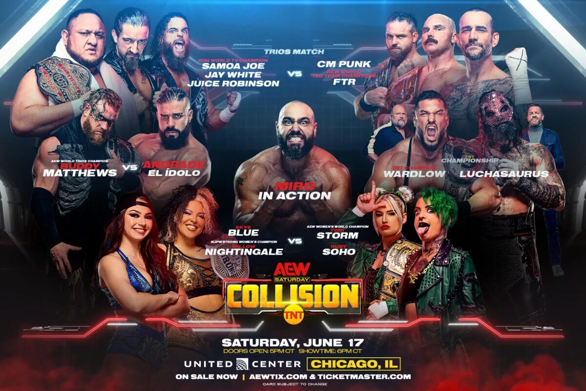Match graphic for the debut episode of AEW Collision.