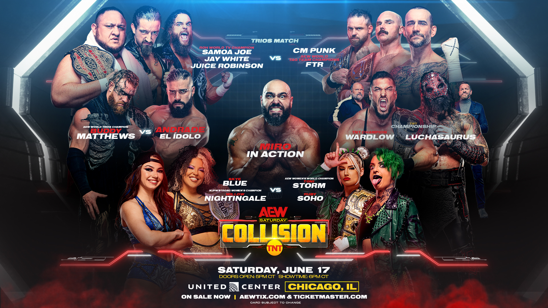 Match graphic for the debut episode of AEW Collision.