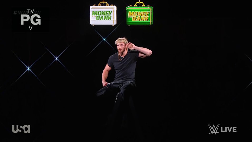 Logan Paul on WWE Monday Night Raw revealing he's in the Money in the Bank (MITB) Match.