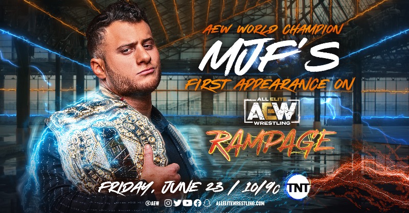 Graphic that advertises MJF for this week's AEW Rampage.