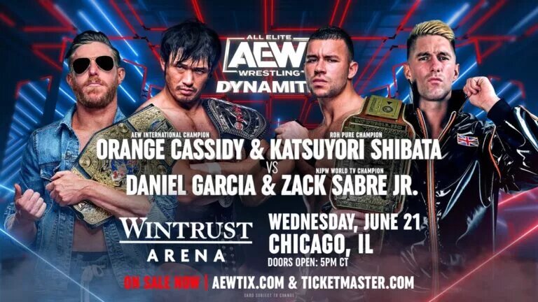 A match graphic for AEW Dynamite's Forbidden Door Go-Home show.