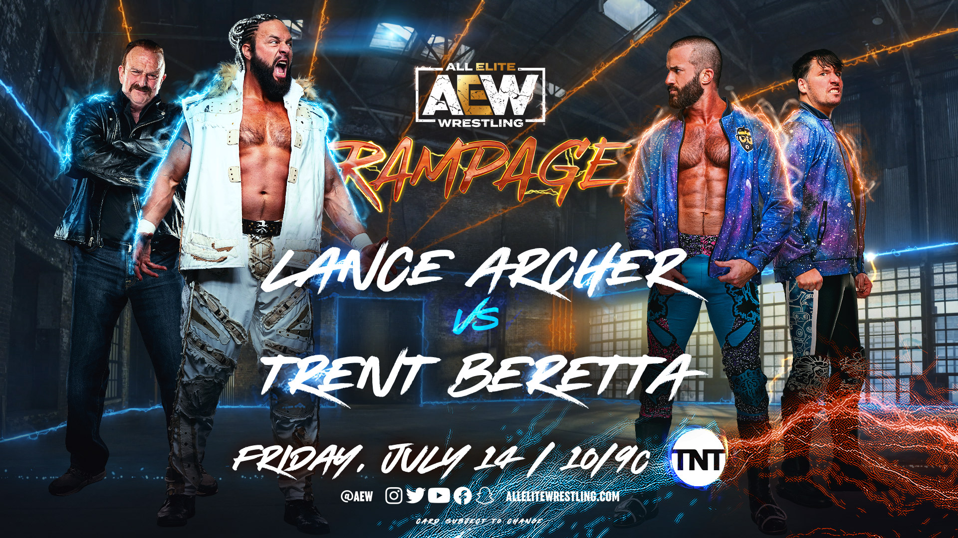 An AEW Rampage match graphic advertising the return of Lance Archer