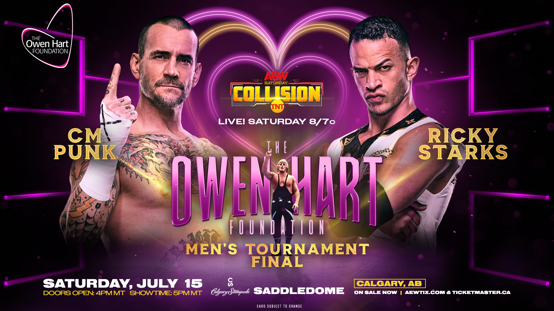 AEW Collision match graphic featuring CM Punk vs. Ricky Starks.