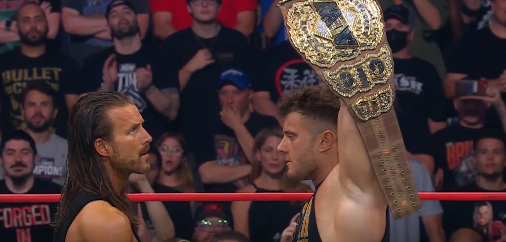 A photo of MJF and Adam Cole on AEW Dynamite.