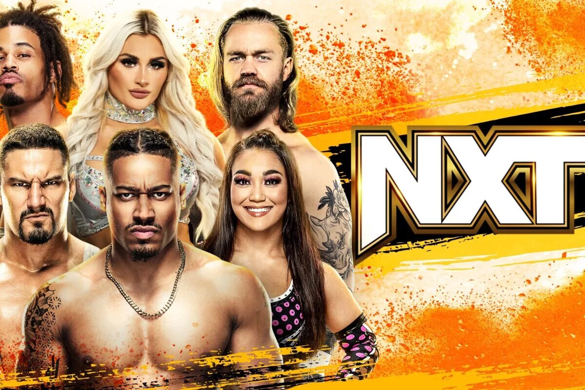 A WWE NXT match graphics.
