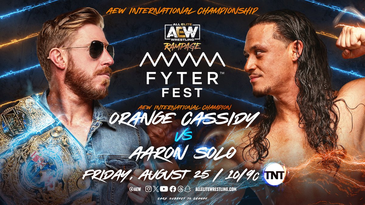 AEW Rampage match graphic featuring Orange Cassidy and Aaron Solo.