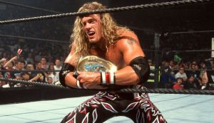 Edge winning the WWE Intercontinental Championship.