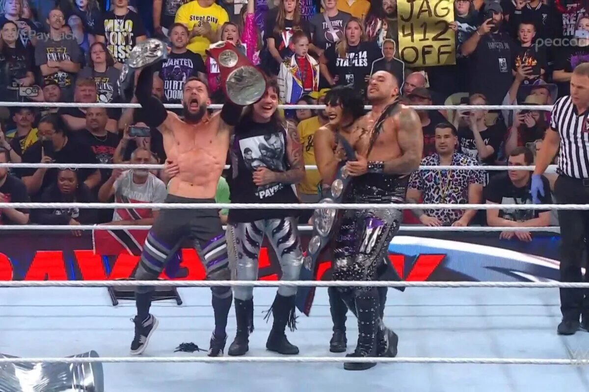 A photo of The Judgment Day at WWE Payback.