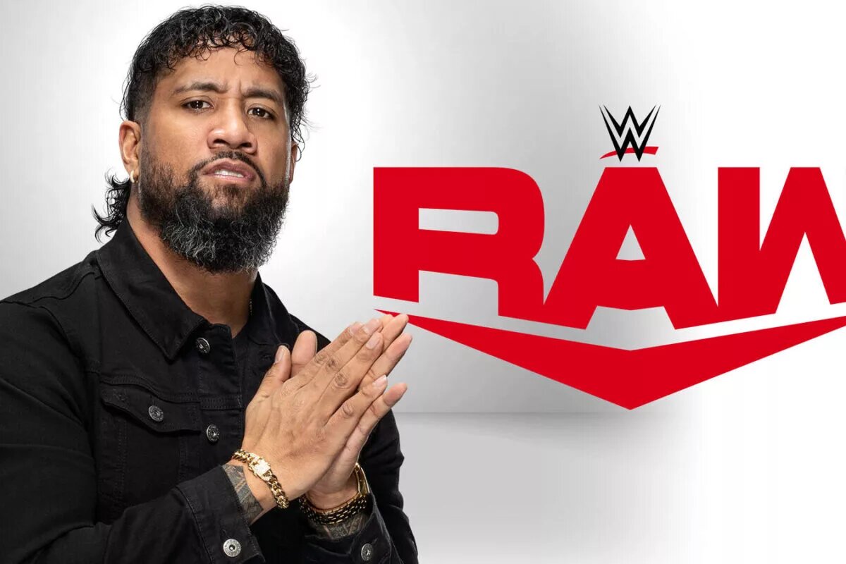 WWE Monday Night RAW graphic featuring Jey Uso.