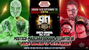 CMLL Aniversario 90 card - CMLL vs NJPW trios graphic