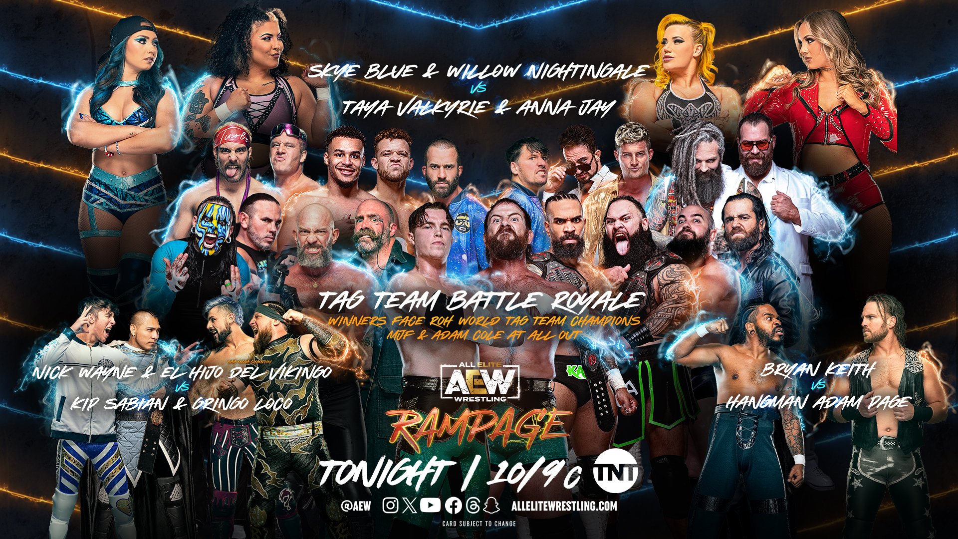 An AEW Rampage match graphic.