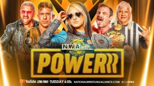 NWA Powerrr promotional graphic featuring NWA Champions.