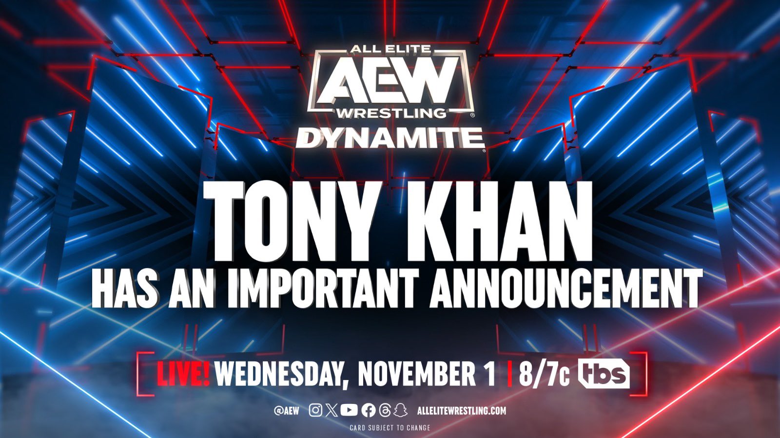 AEW Dynamite Tony Khan Announcement Graphic
