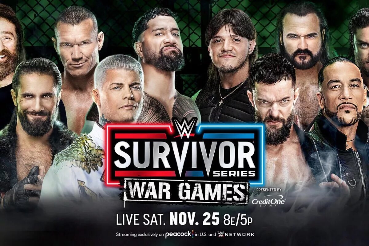 Men's WarGames match at WWE Survivor Series 2023 match graphic.