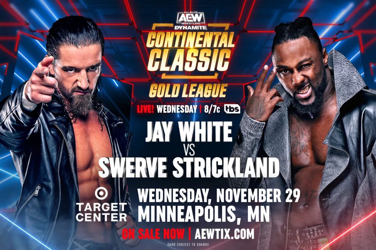 AEW Dynamite Jay White vs. Swerve Strickland match graphic