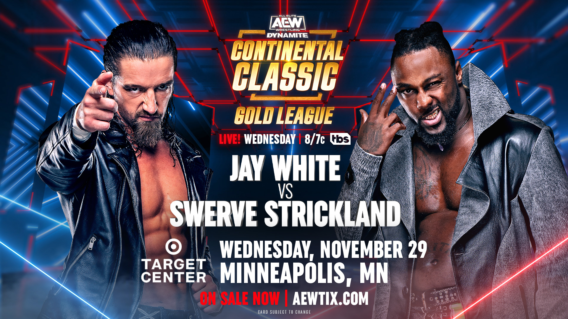 AEW Dynamite Jay White vs. Swerve Strickland match graphic