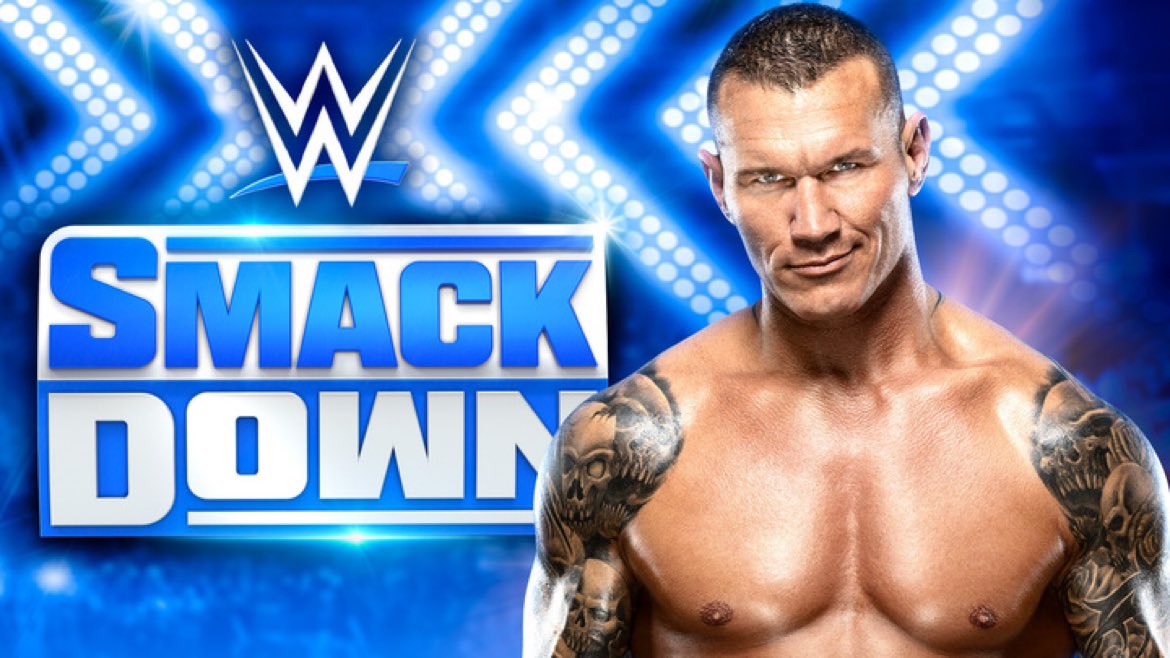 A graphic advertising the WWE SmackDown return of Randy Orton.