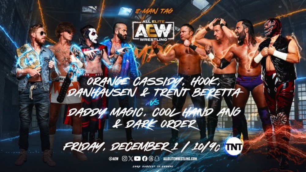 AEW Rampage spoilers - match graphic for Best Friends & HOOK vs Dark Order & JAS