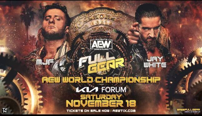 AEW Full Gear 2023 Preview: MJF vs Jay White Graphic