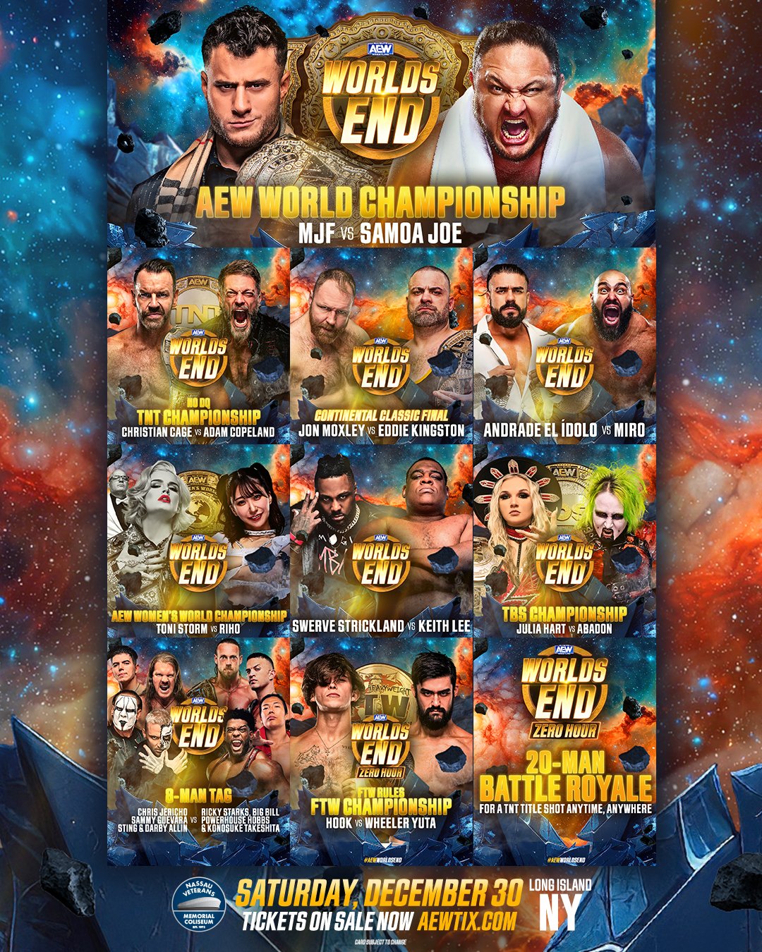AEW Worlds End Match Card Graphic