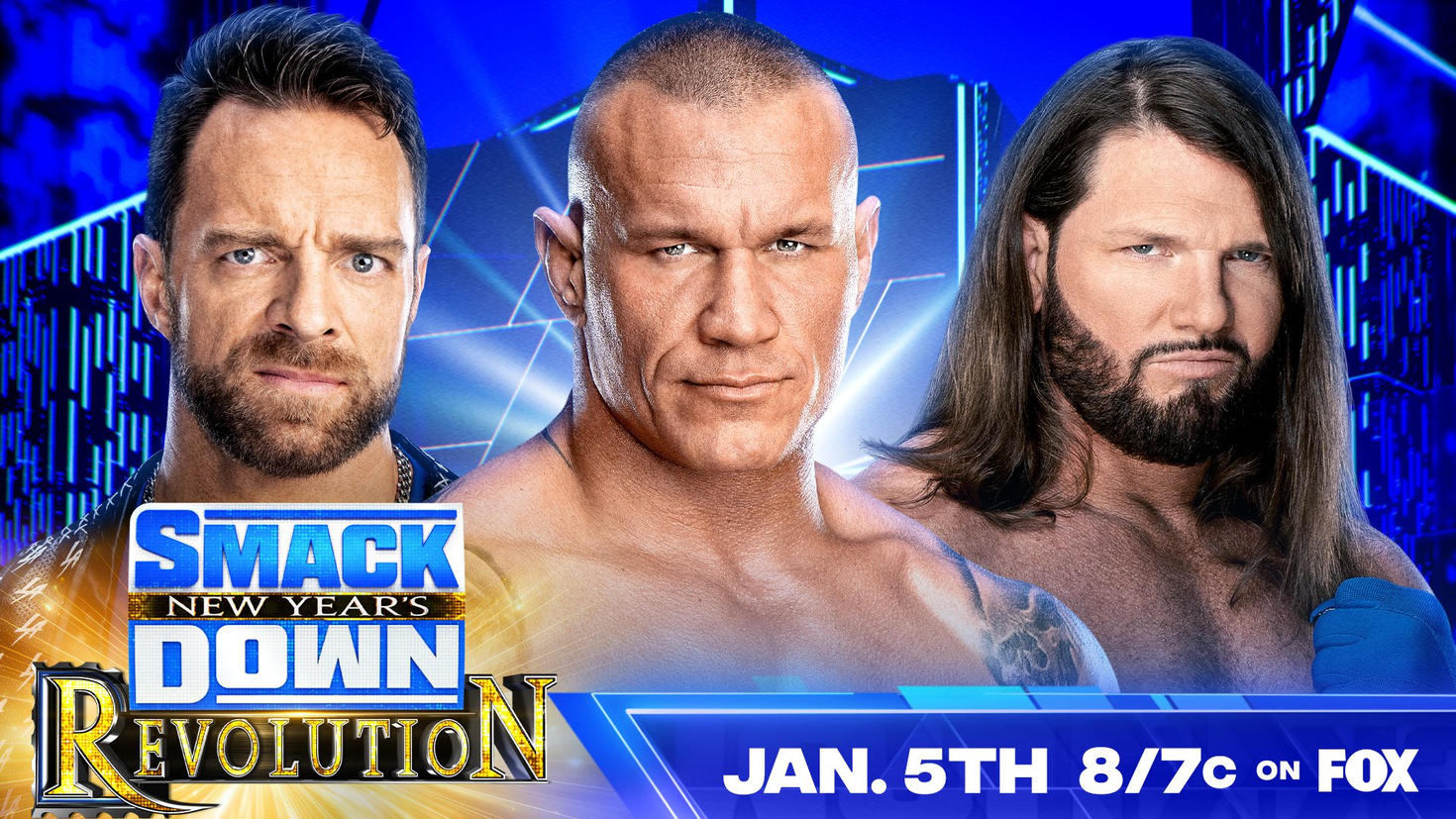 A promotional graphic for the New Year's Revolution edition of WWE SmackDown.