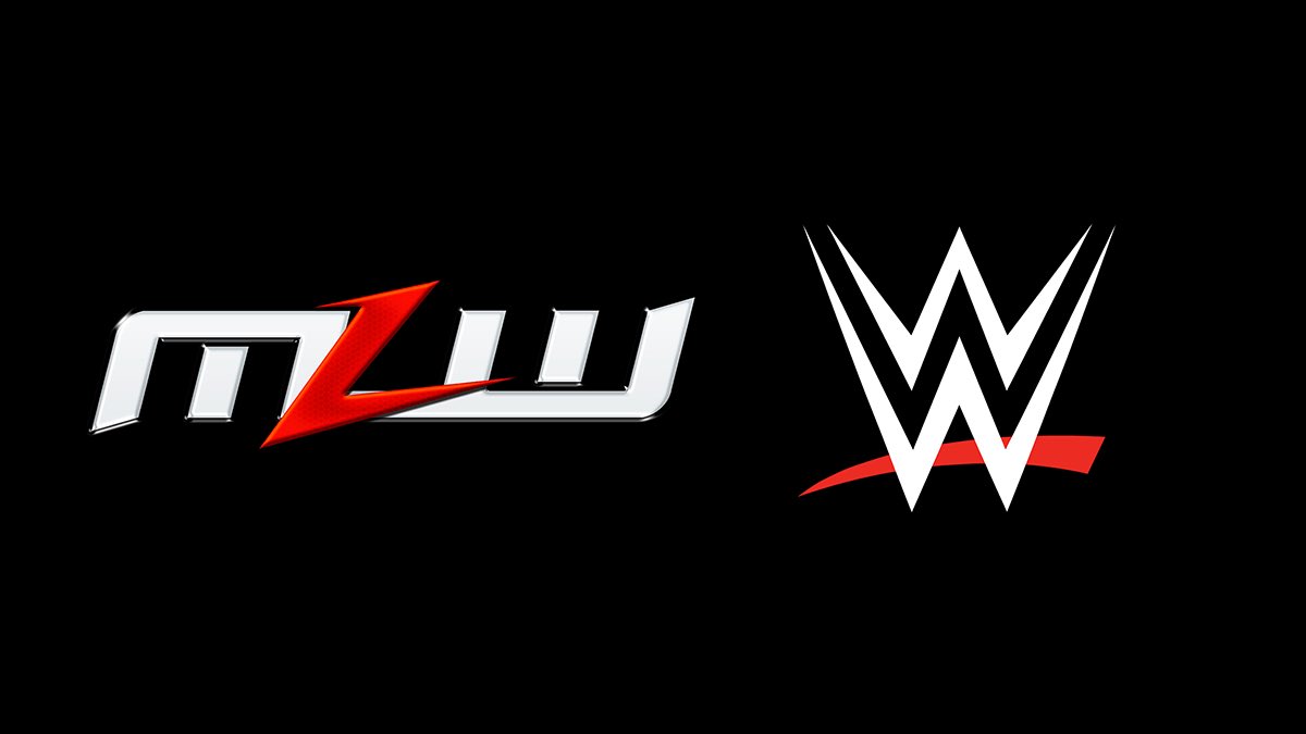 A photo of the MLW and WWE logos side-by-side.