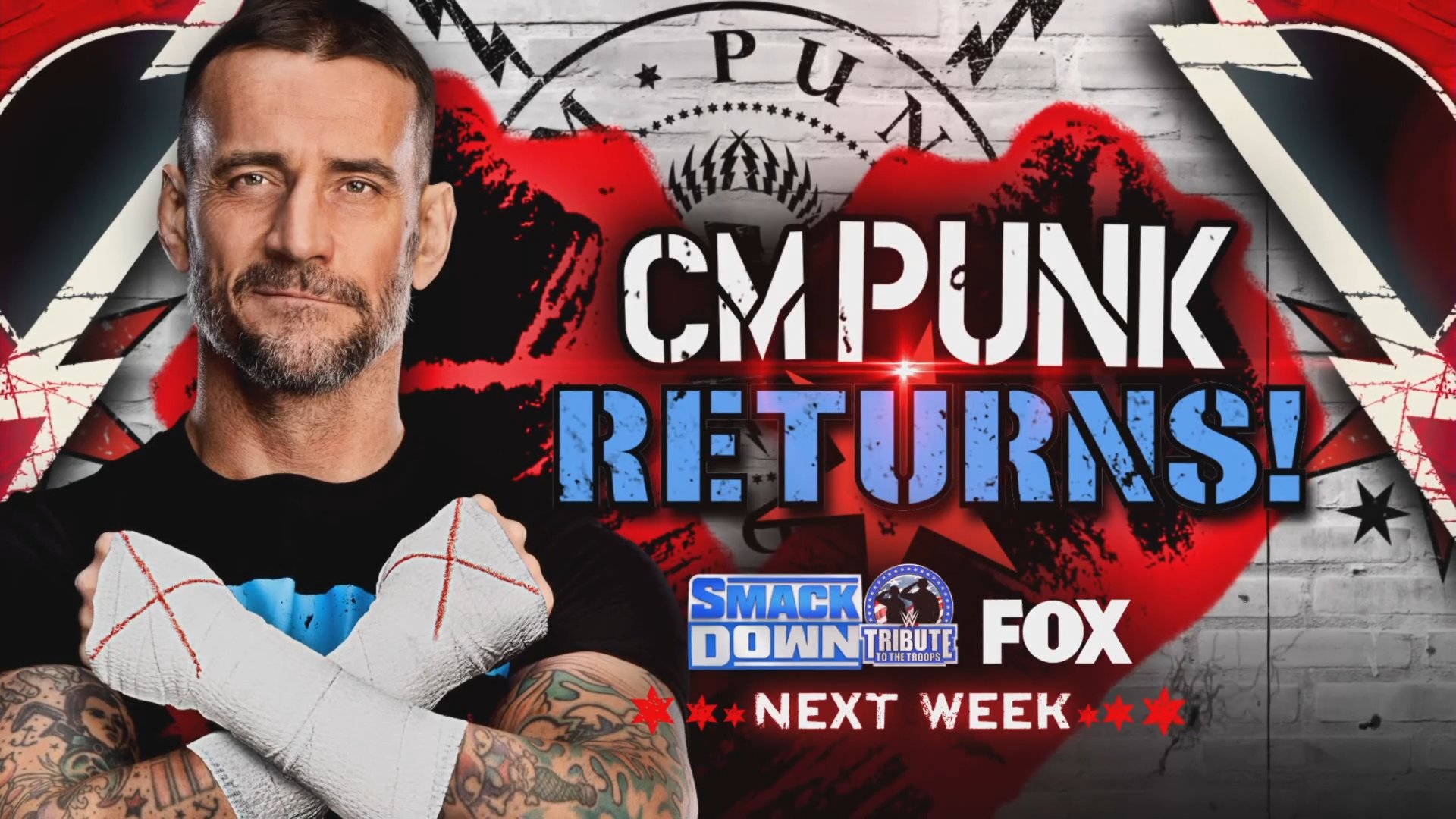 Promotional graphic advertising the return of CM Punk Matches to WWE SmackDown.