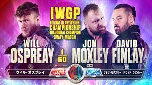 NJPW Global Heavyweight Championship match graphic for WrestleKingdom