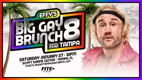 EFFY being advertised for the GCW Big Gay Brunch 8.