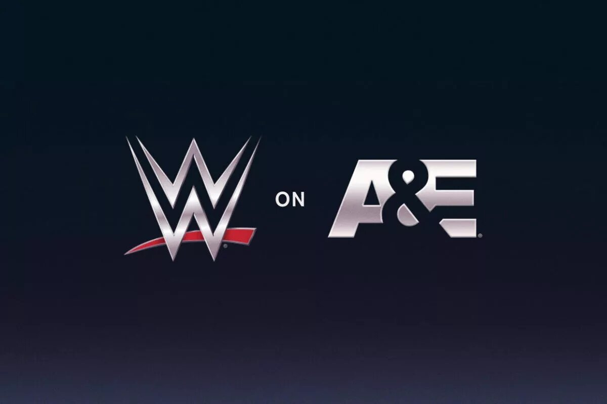 A graphic advertising WWE on A&E.