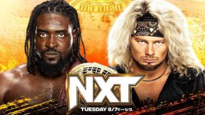 A WWE NXT match graphic.
