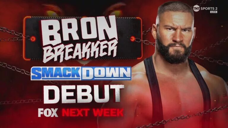 A photo of Bron Breakker making his debut and WWE SmackDown Spoilers.