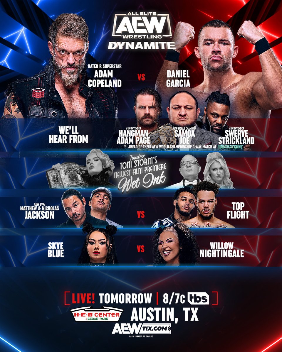 AEW Dynamite Match Card