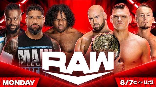 A WWE Raw match graphic.